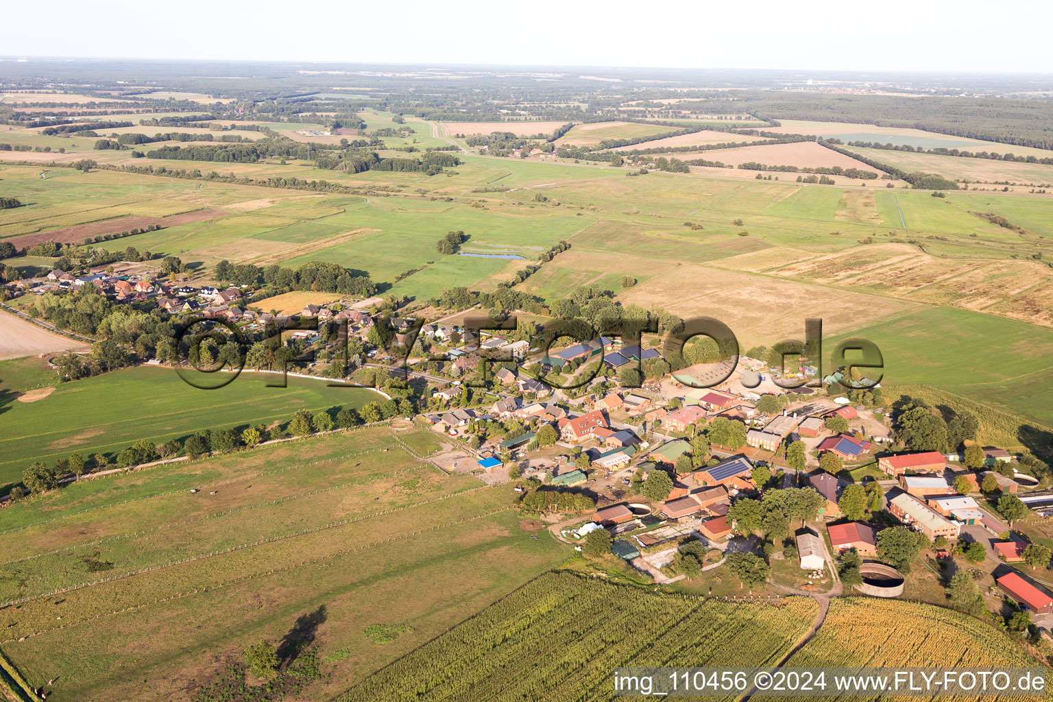 Aerial view of Lanze in the state Schleswig Holstein, Germany