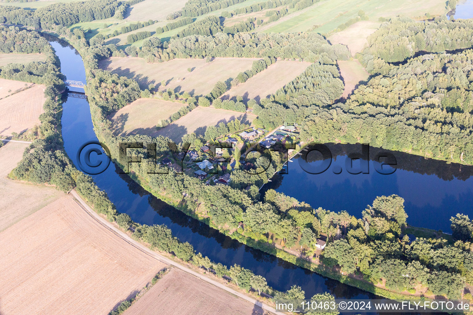 Camping Lanzer See in Basedow in the state Schleswig Holstein, Germany from above