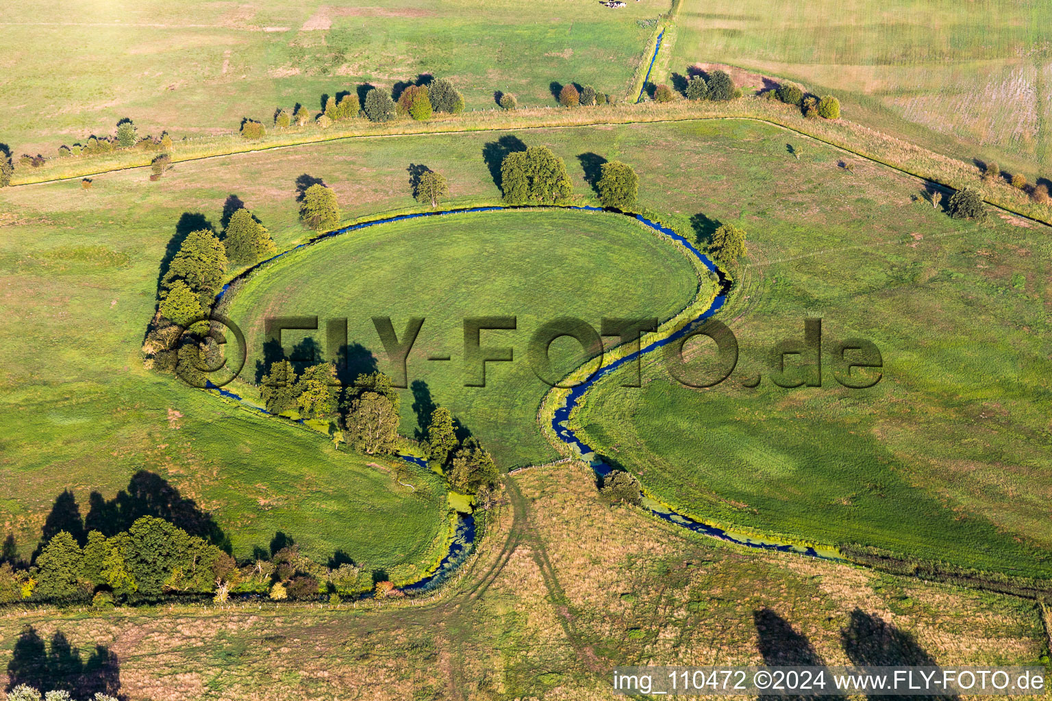 Loop of the Stecknitz at Dalldorf in Dalldorf in the state Schleswig Holstein, Germany