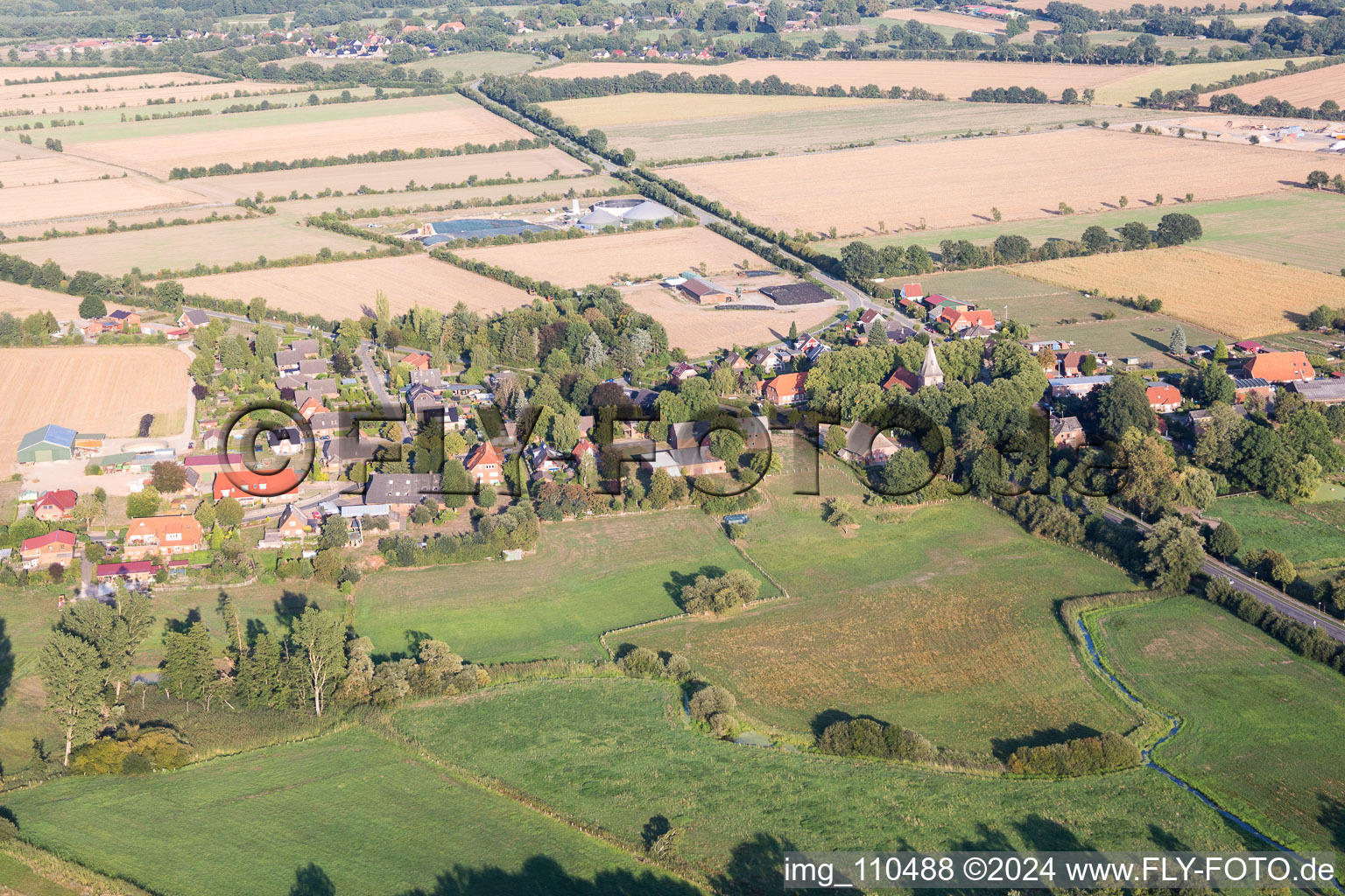 Aerial view of Village in Büchen in the state Schleswig Holstein, Germany