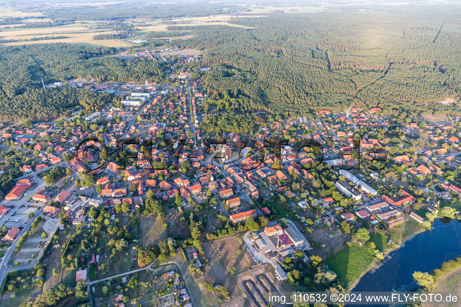 Village on the river bank areas of Krainke in Amt Neuhaus in the state Lower Saxony, Germany