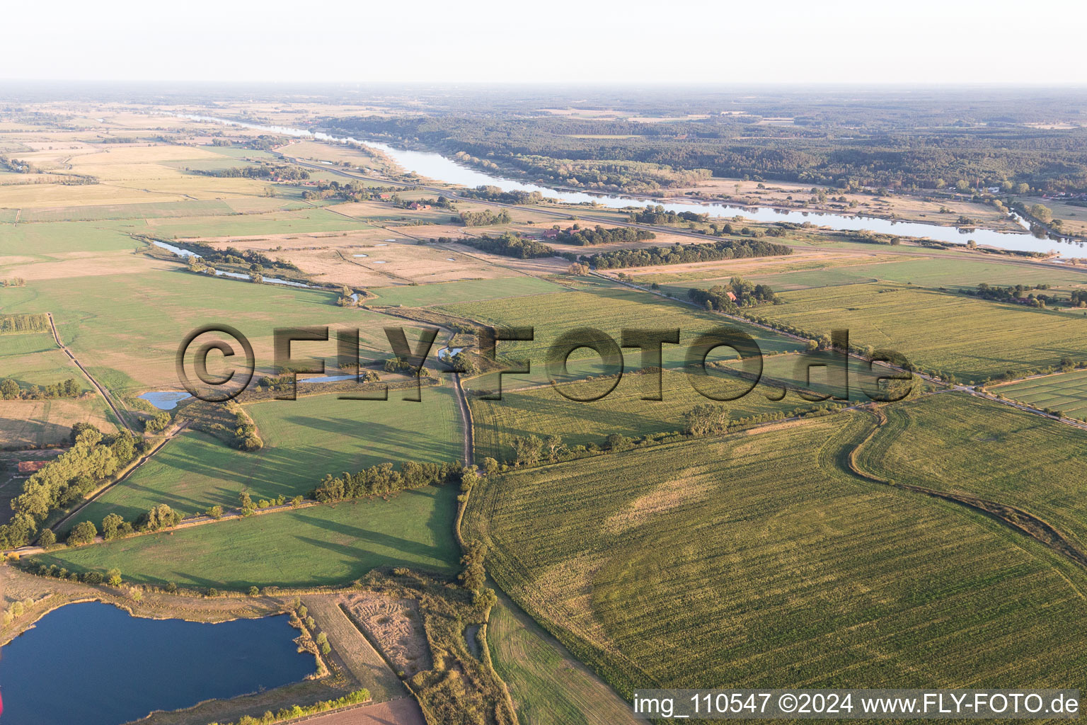 Amt Neuhaus in the state Lower Saxony, Germany from above