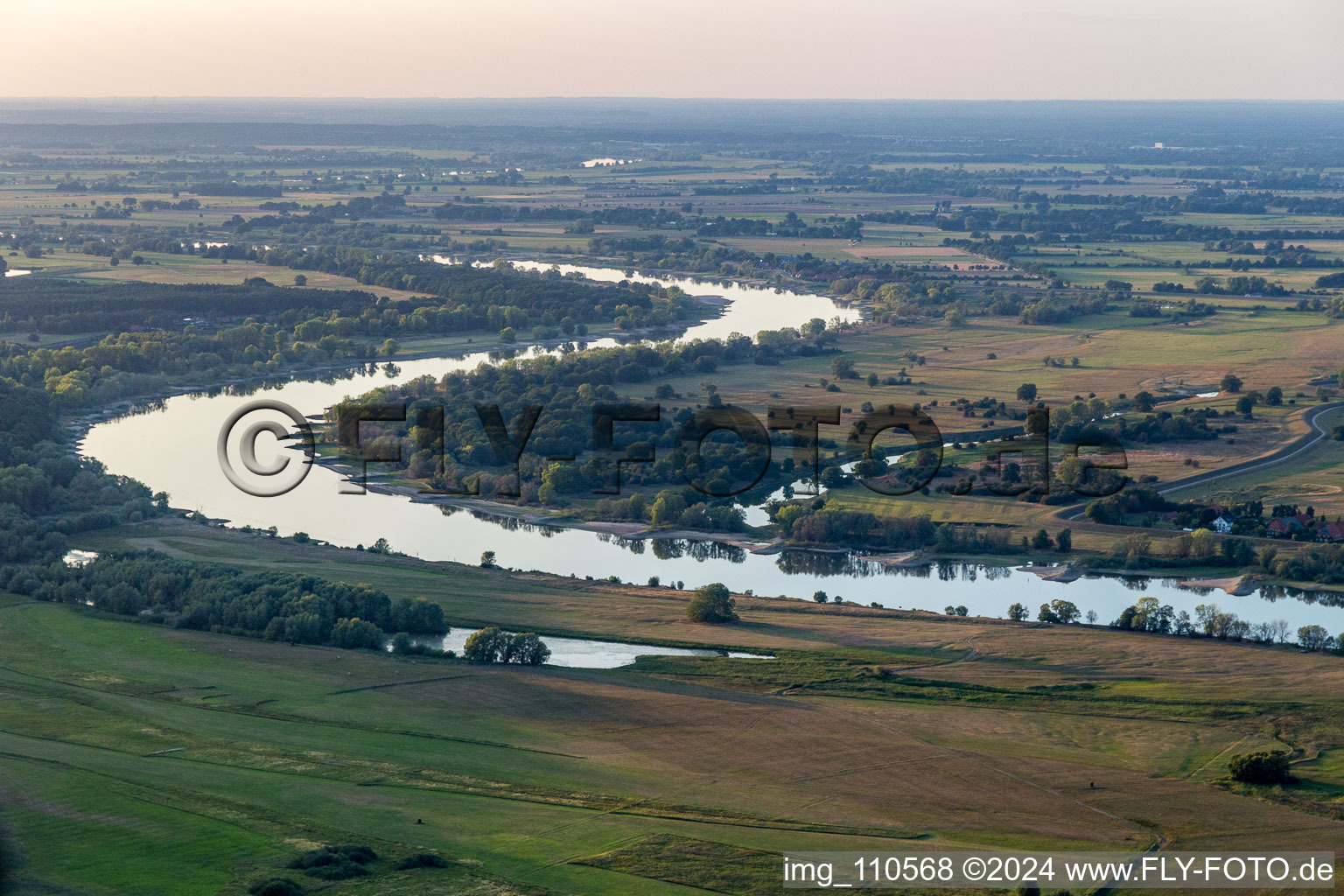 Elbe loop in Neu Garge in the state Lower Saxony, Germany