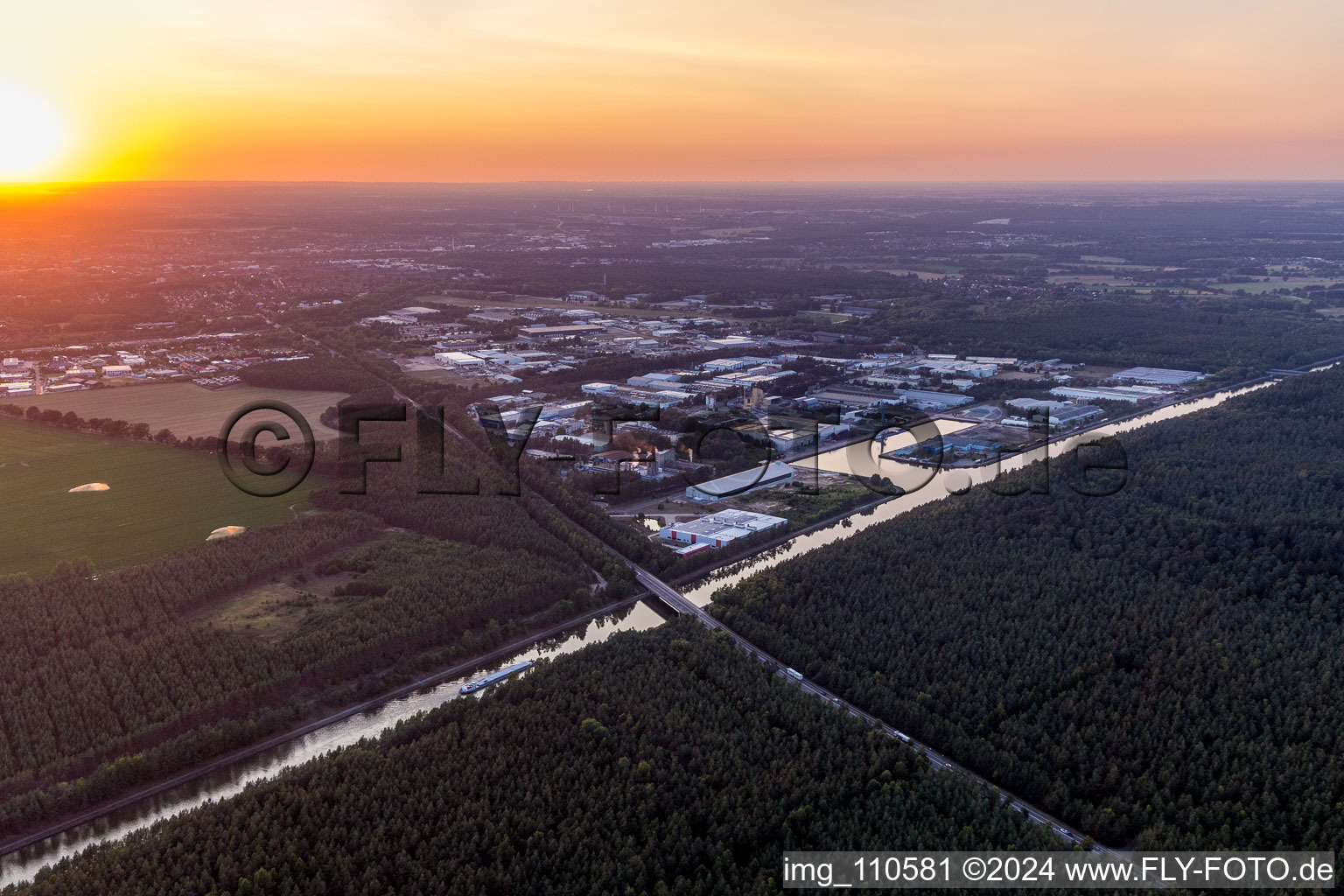 Quays and boat moorings at the port of the inland port on Elbe-side-channel in Lueneburg in the state Lower Saxony, Germany