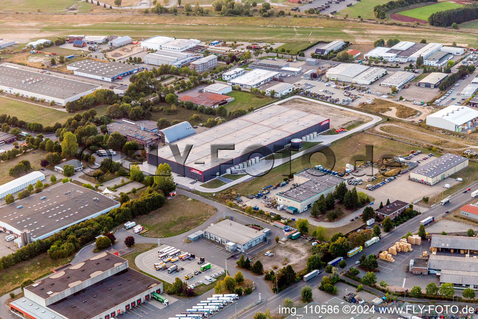 Industrial area between port and airport in Lüneburg in the state Lower Saxony, Germany