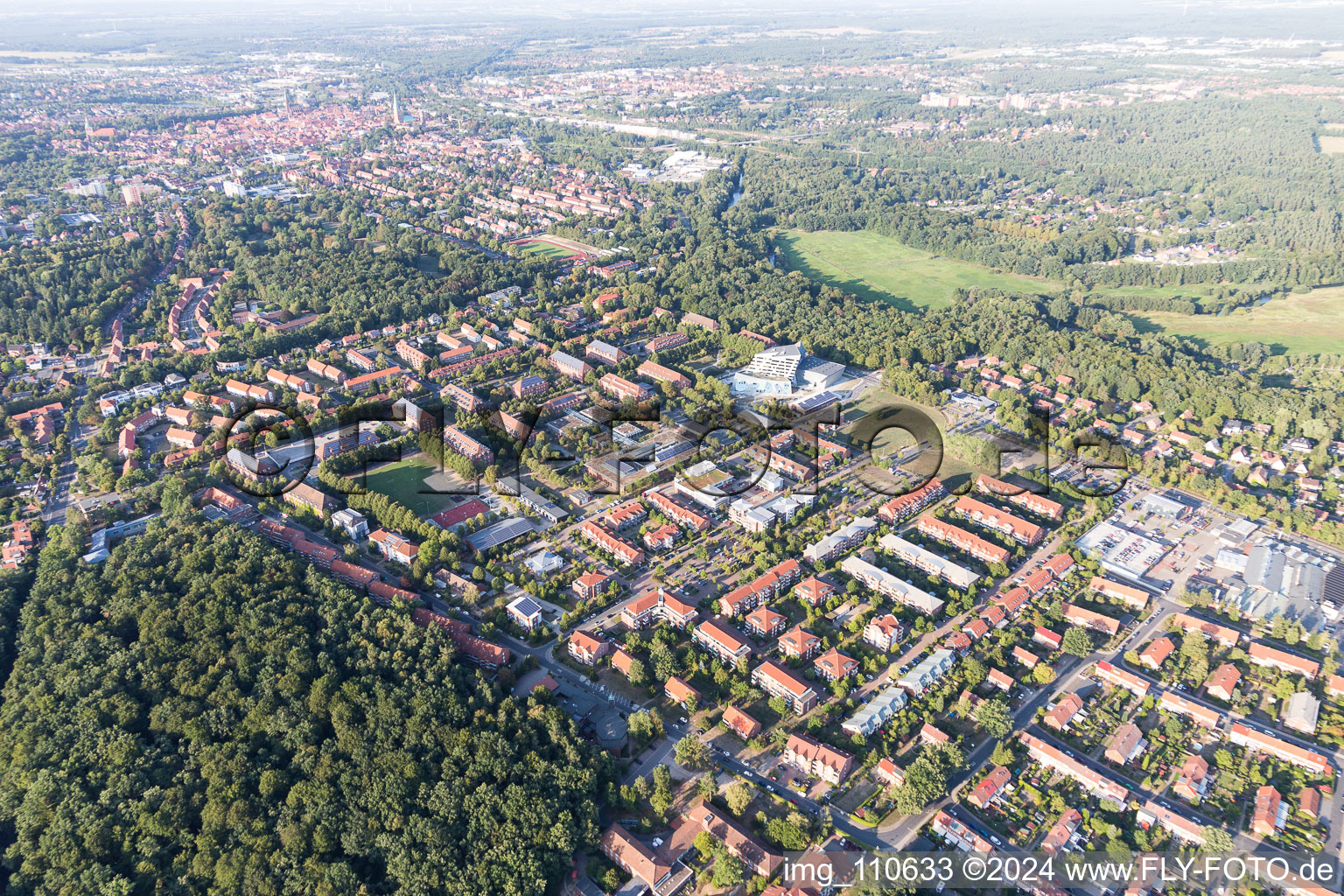 Oblique view of University in Lüneburg in the state Lower Saxony, Germany