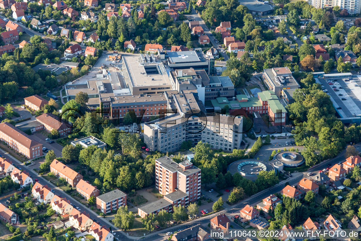 Hospital grounds of the Clinic Staedtisches Klinikum Lueneburg in Lueneburg in the state Lower Saxony, Germany