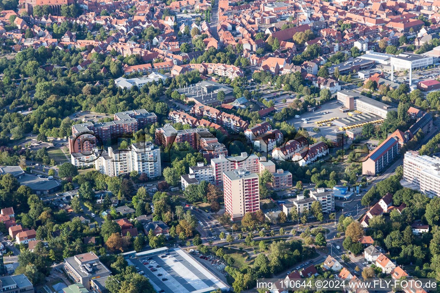 Aerial photograpy of Lüneburg in the state Lower Saxony, Germany