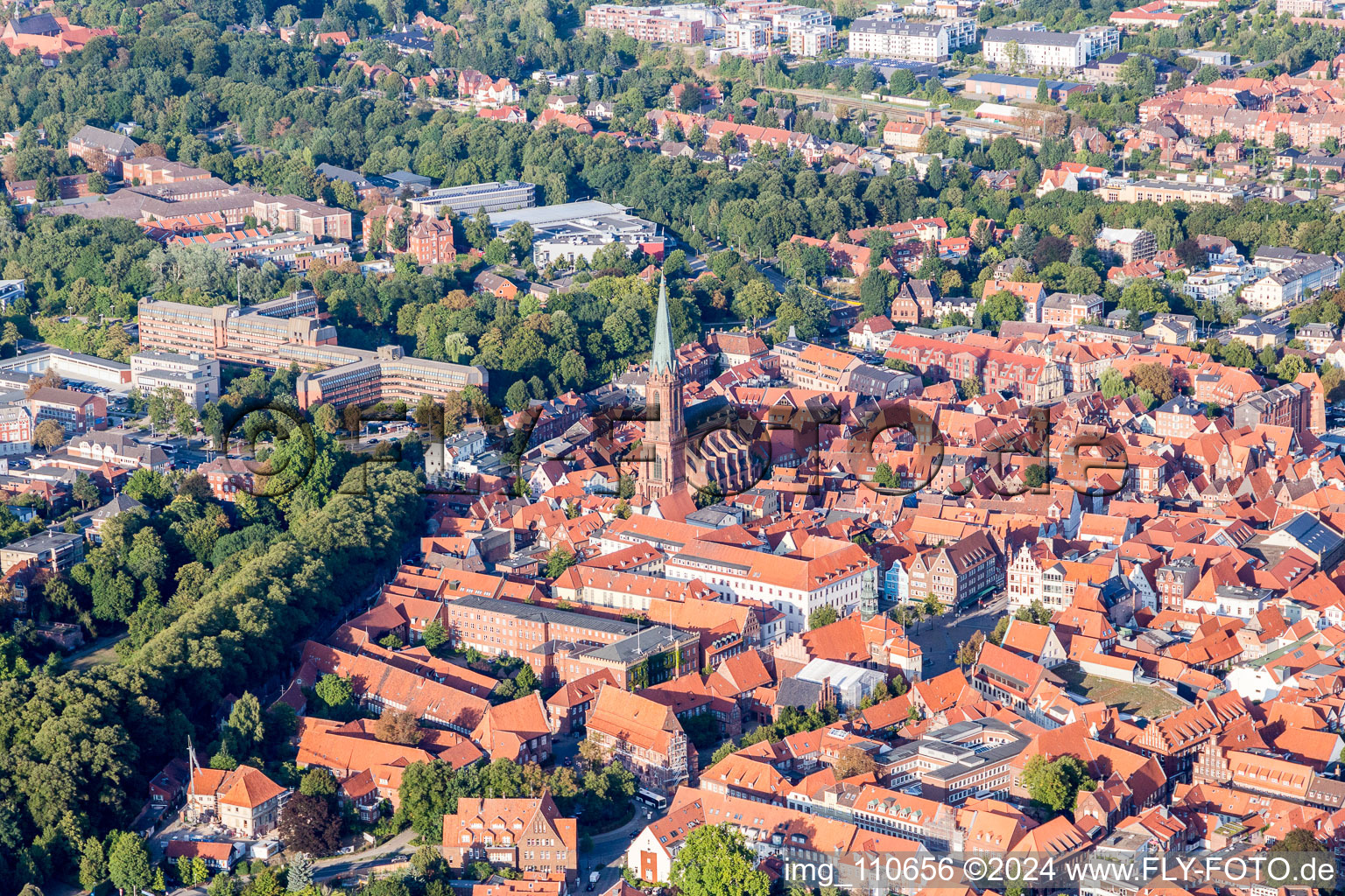 Church building of St. Nicolai in Old Town- center of downtown in Lueneburg in the state Lower Saxony, Germany