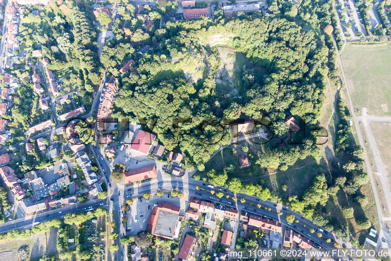 Aerial photograpy of Sülzwiesen in Lüneburg in the state Lower Saxony, Germany