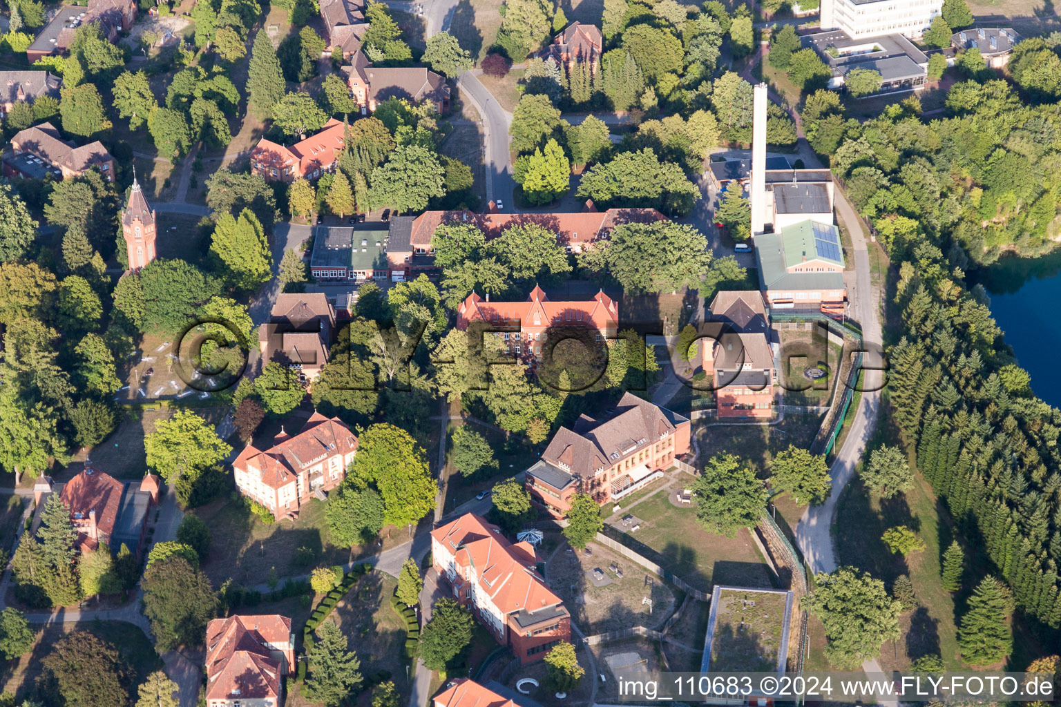 Aerial view of Bockwinkler Forest in Lüneburg in the state Lower Saxony, Germany