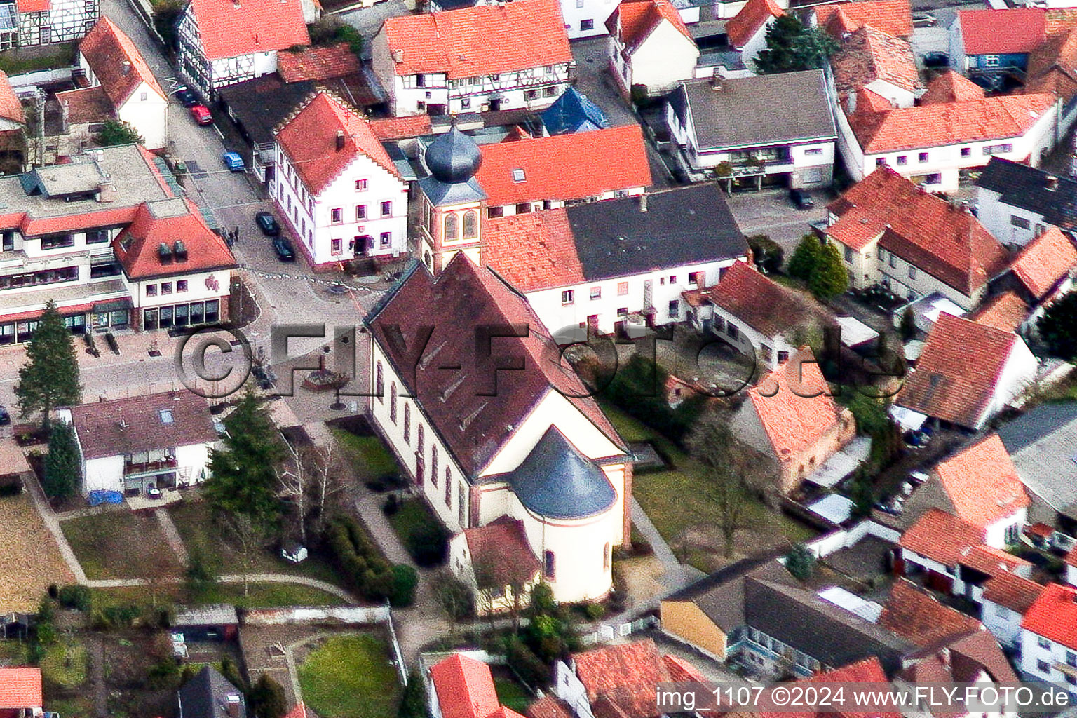 Center from the NW in Hagenbach in the state Rhineland-Palatinate, Germany