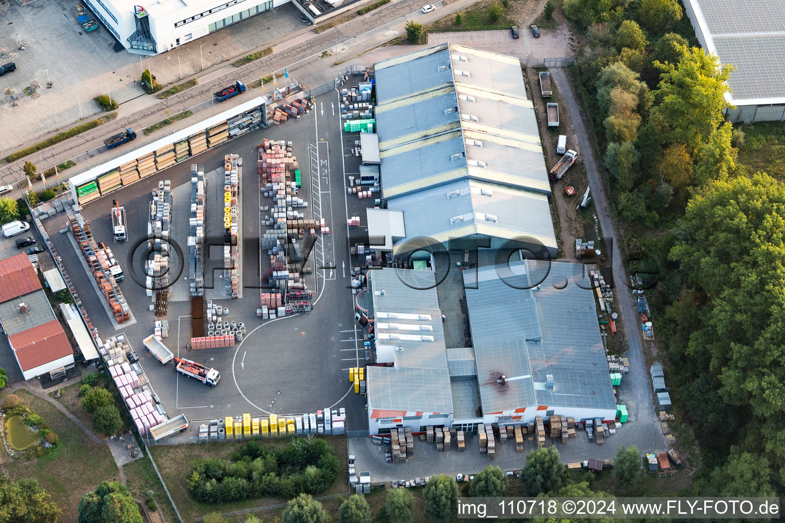 Union building materials trade in the Horst industrial area in the district Minderslachen in Kandel in the state Rhineland-Palatinate, Germany