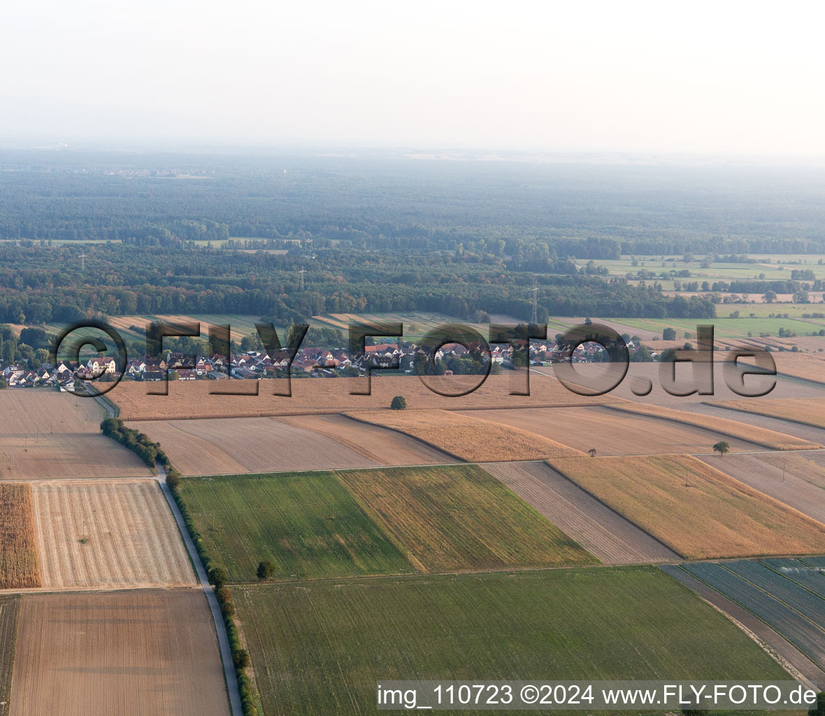 Saarstr in Kandel in the state Rhineland-Palatinate, Germany seen from above