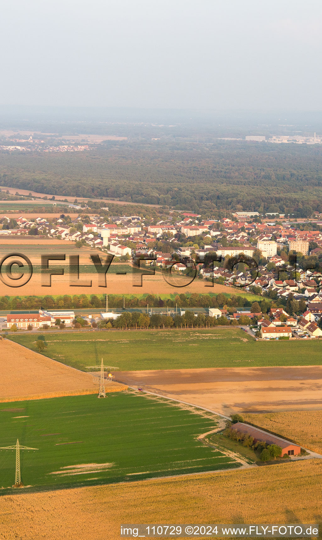 Kandel in the state Rhineland-Palatinate, Germany from the drone perspective