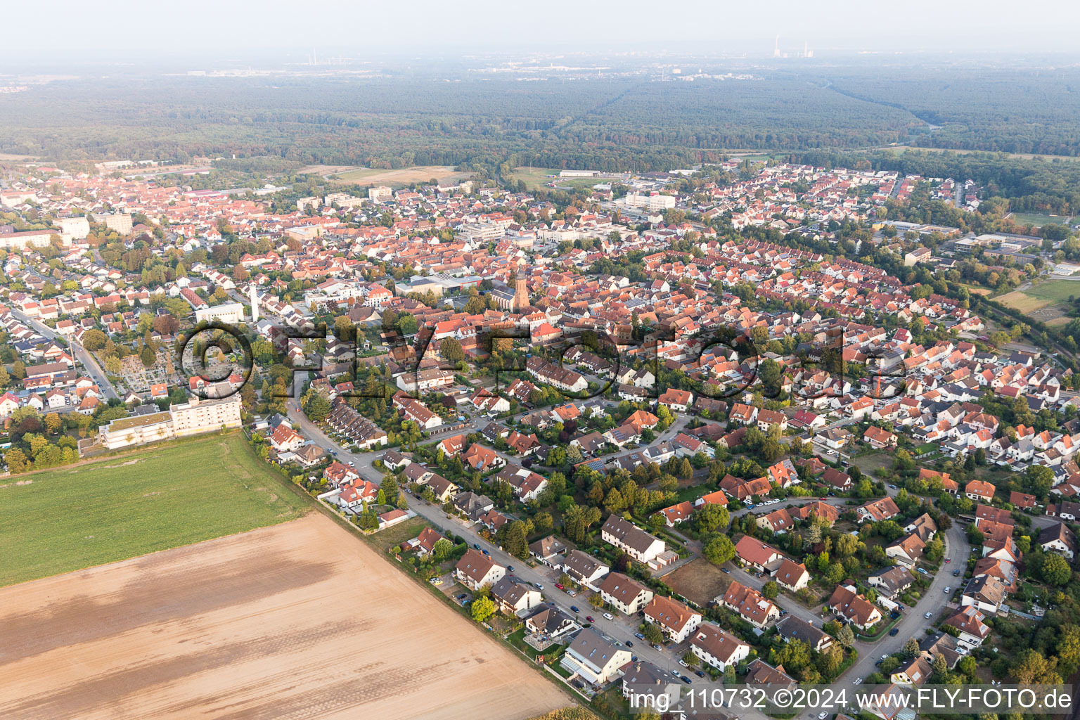 Kandel in the state Rhineland-Palatinate, Germany seen from a drone