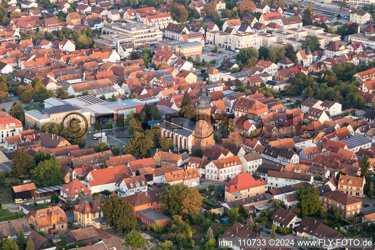 Aerial view of Kandel in the state Rhineland-Palatinate, Germany