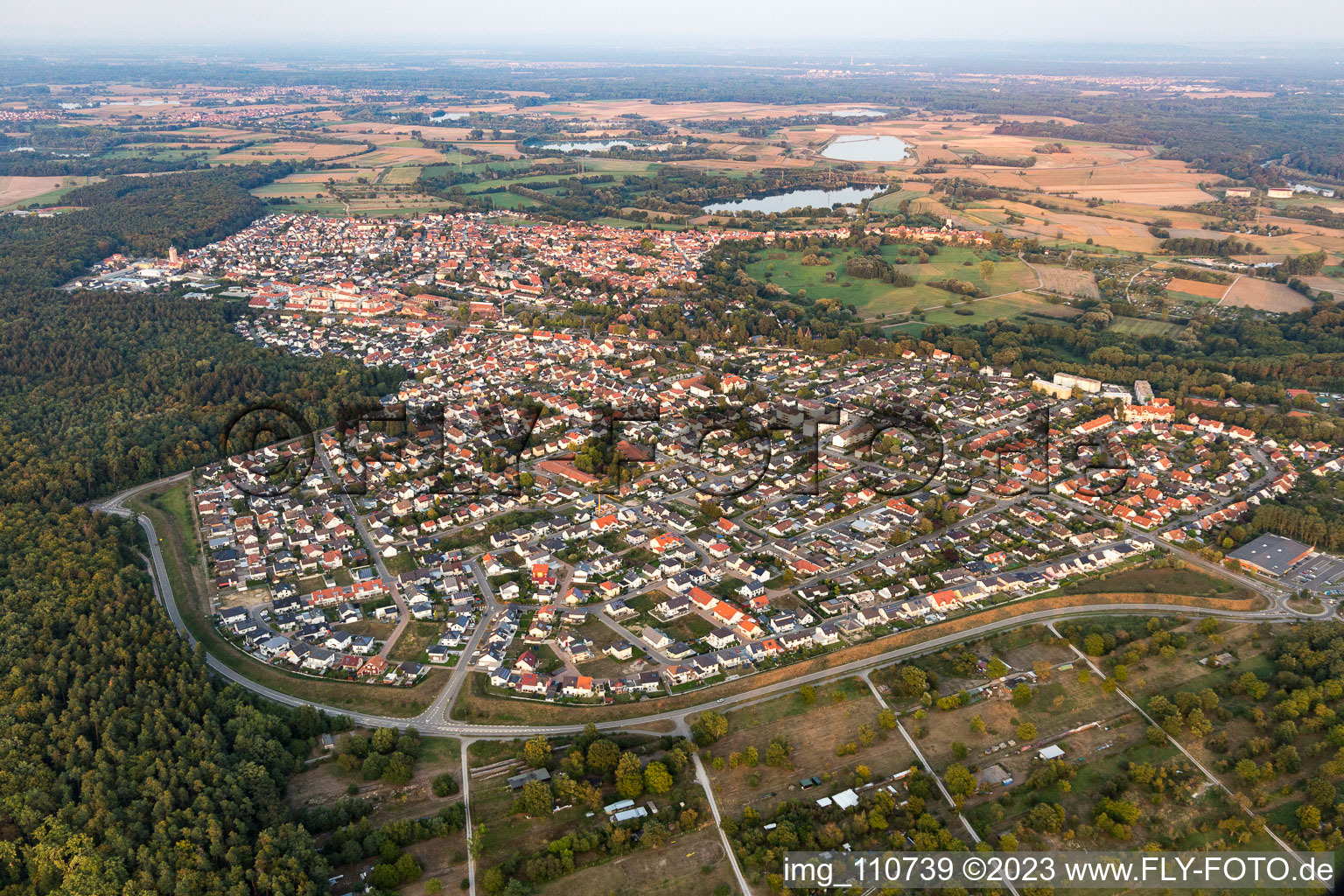 Aerial photograpy of Jockgrim in the state Rhineland-Palatinate, Germany