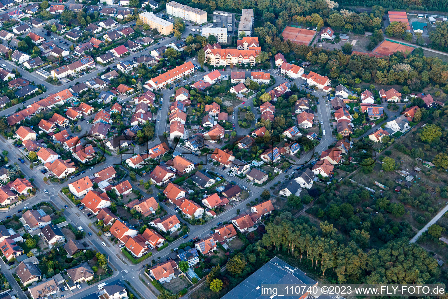 Oblique view of Jockgrim in the state Rhineland-Palatinate, Germany