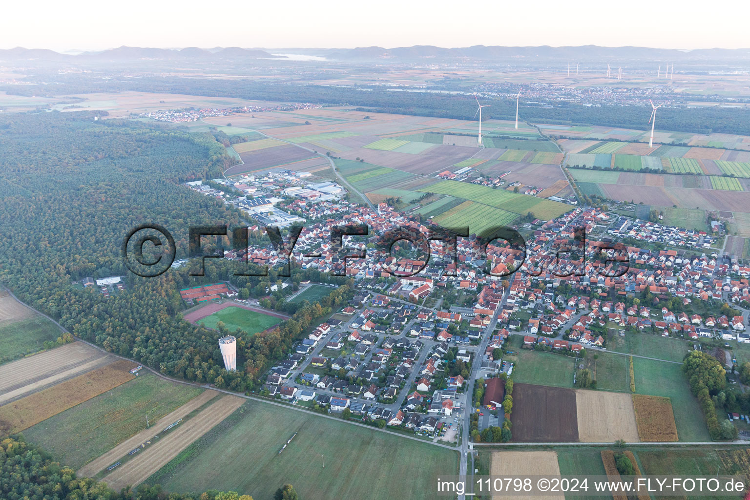 Hatzenbühl in the state Rhineland-Palatinate, Germany from the drone perspective