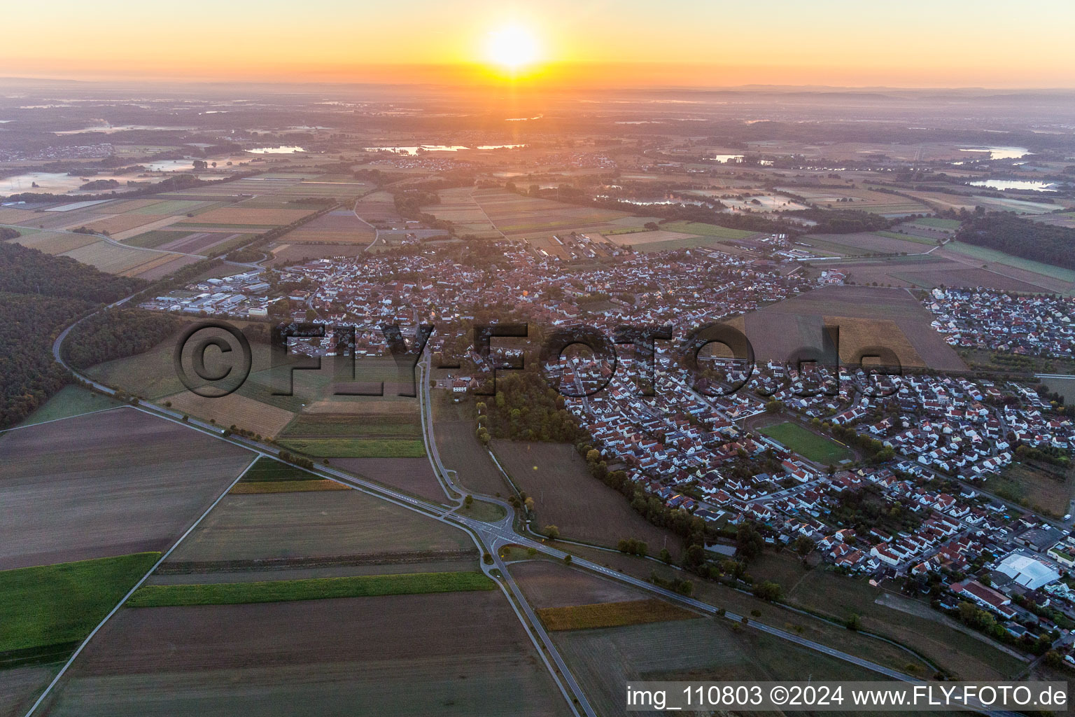 Rheinzabern in the state Rhineland-Palatinate, Germany out of the air