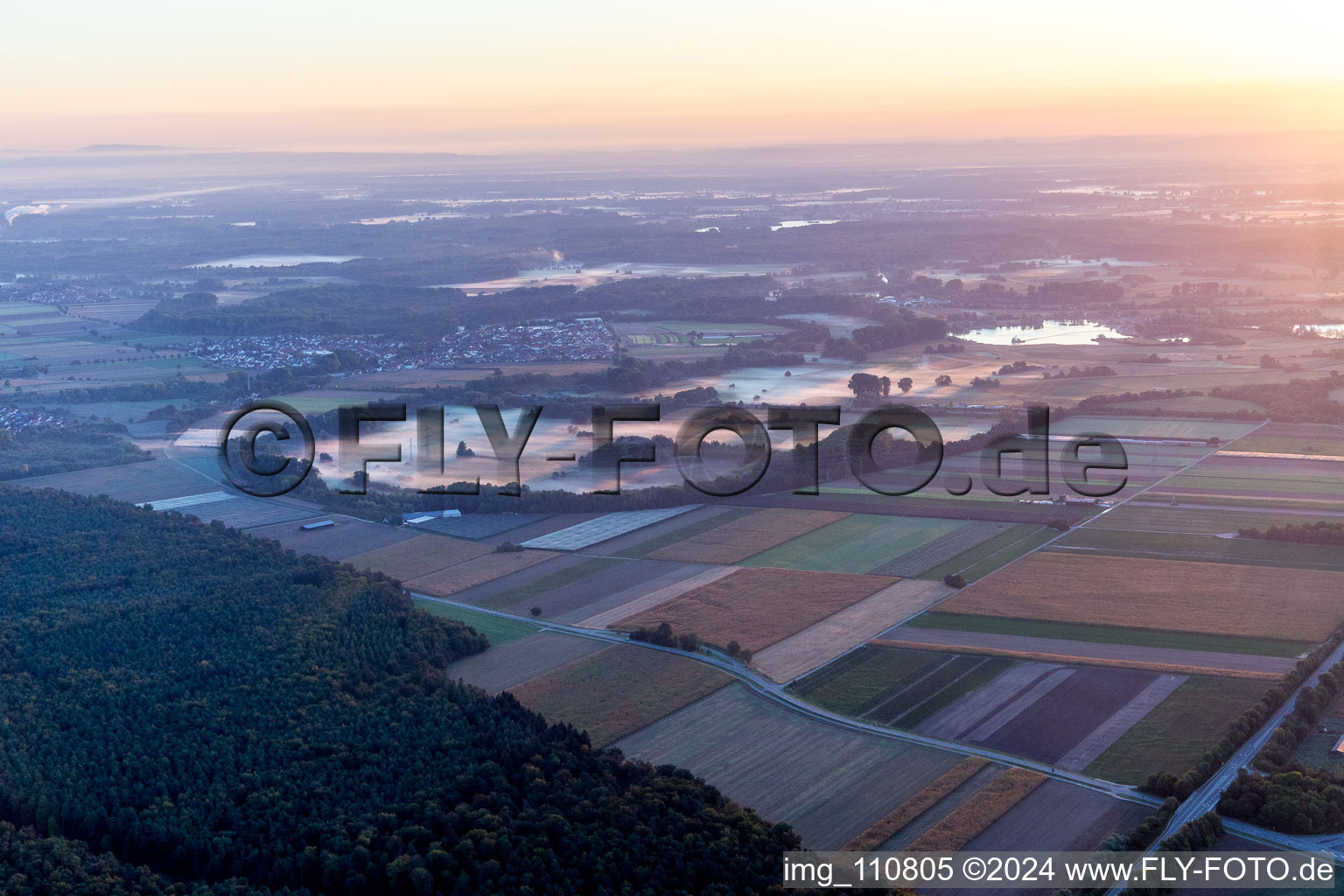 Rheinzabern in the state Rhineland-Palatinate, Germany from the plane