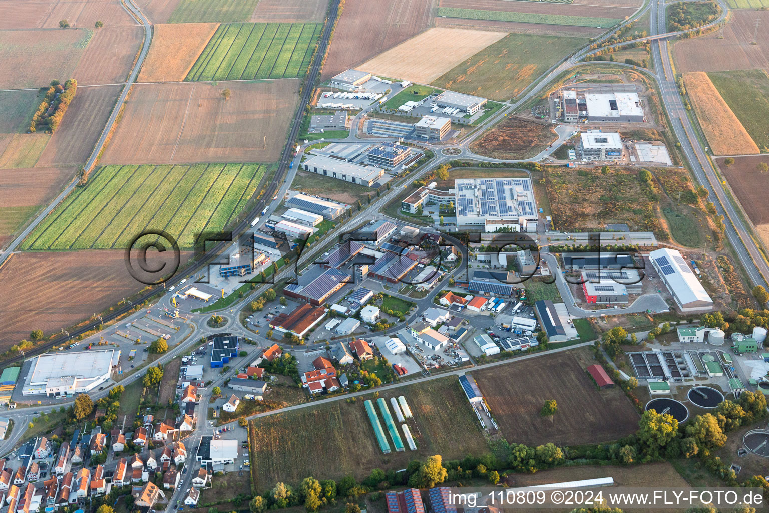 Drone recording of Rülzheim in the state Rhineland-Palatinate, Germany