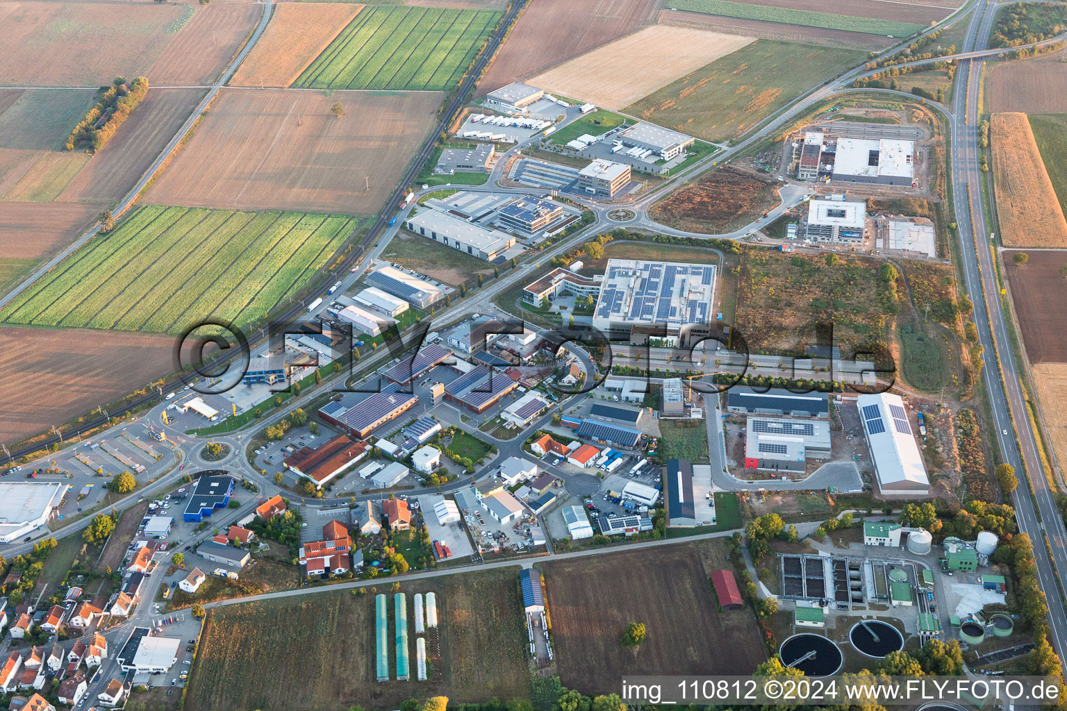 Rülzheim in the state Rhineland-Palatinate, Germany from a drone