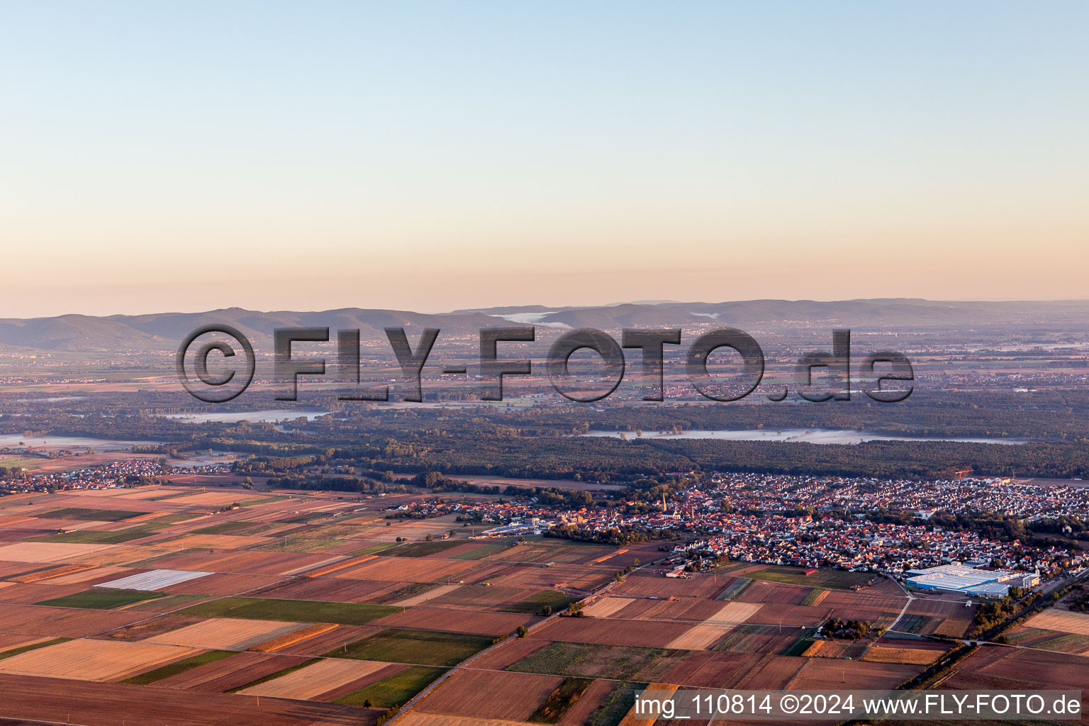 Aerial photograpy of Bellheim in the state Rhineland-Palatinate, Germany