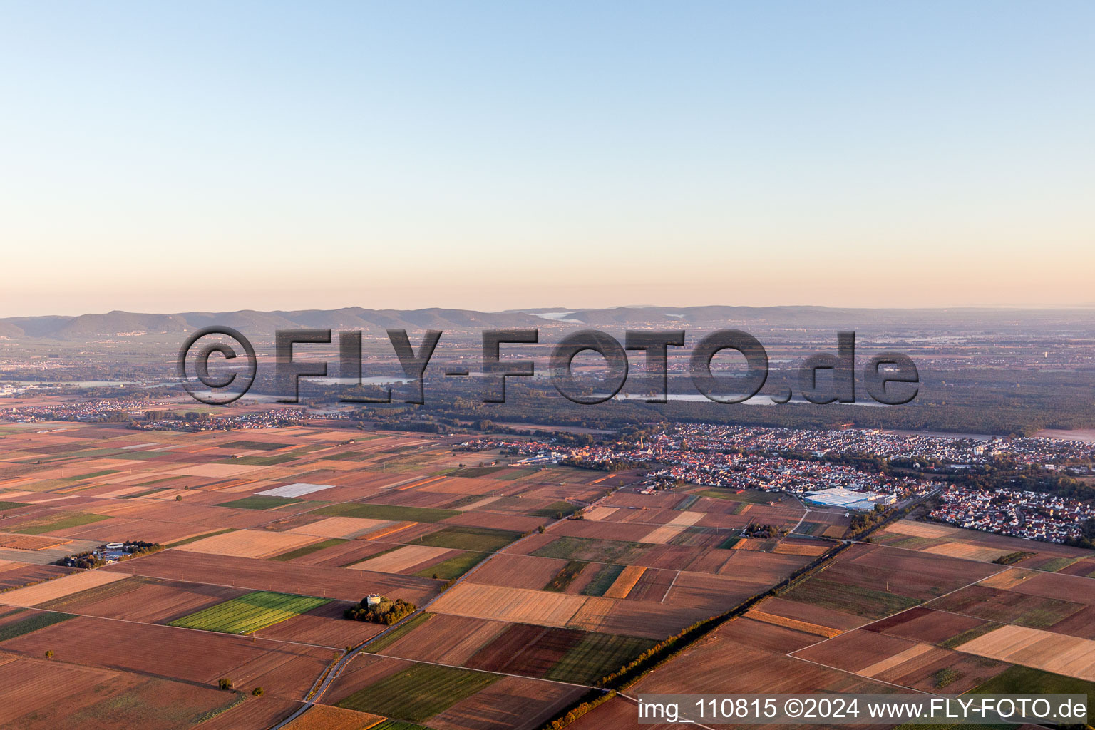 Oblique view of Bellheim in the state Rhineland-Palatinate, Germany