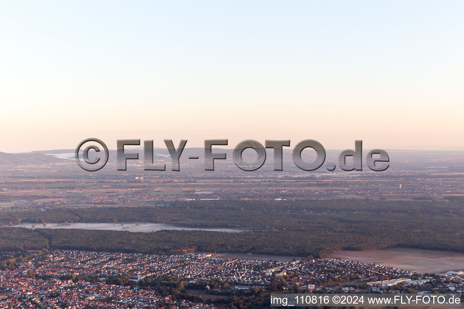 Bellheim in the state Rhineland-Palatinate, Germany from above