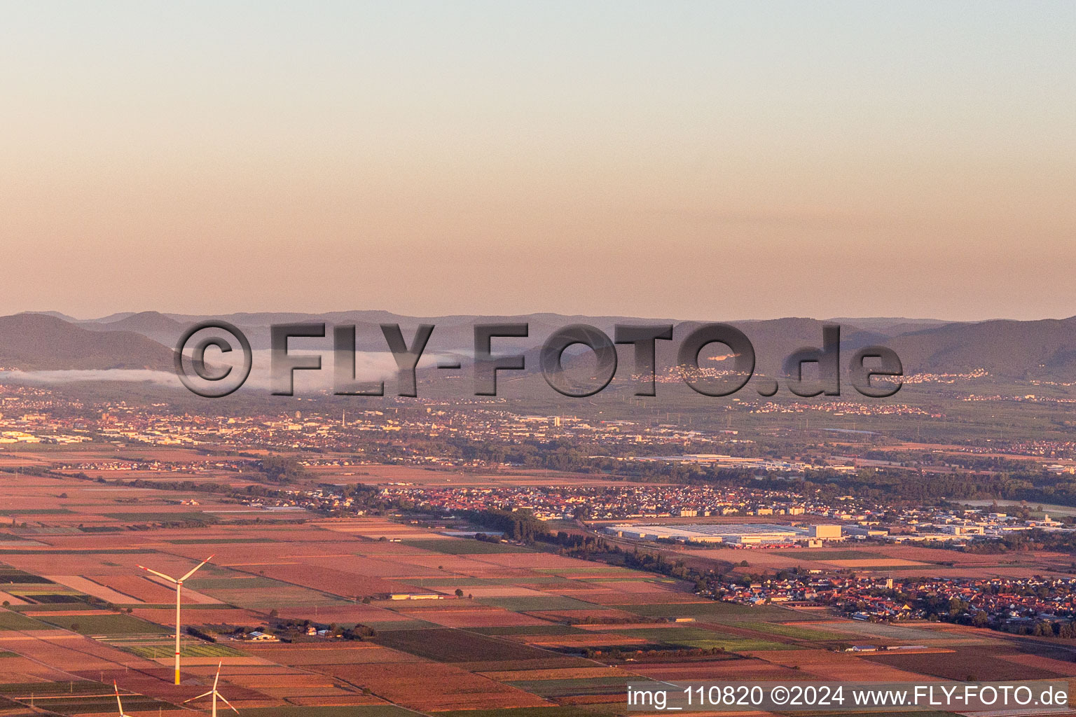 Bird's eye view of Bellheim in the state Rhineland-Palatinate, Germany