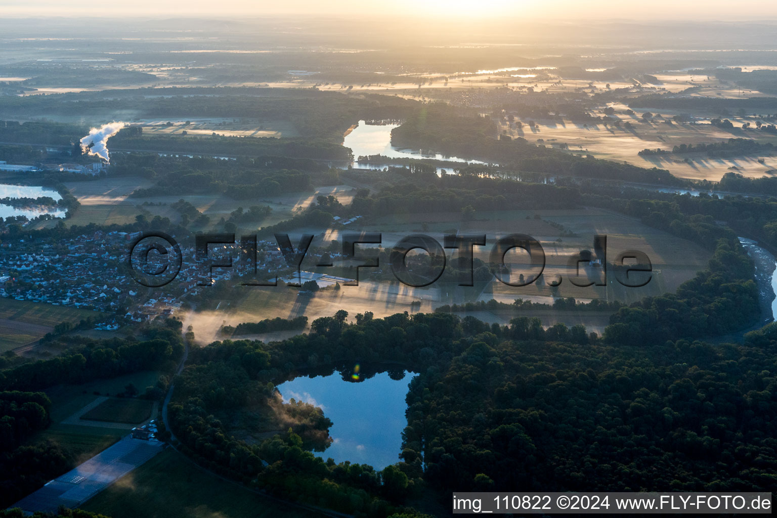 District Sondernheim in Germersheim in the state Rhineland-Palatinate, Germany viewn from the air