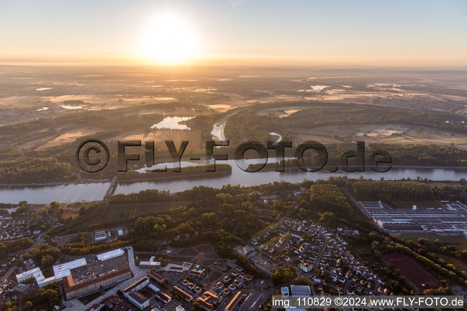 Germersheim in the state Rhineland-Palatinate, Germany from the plane