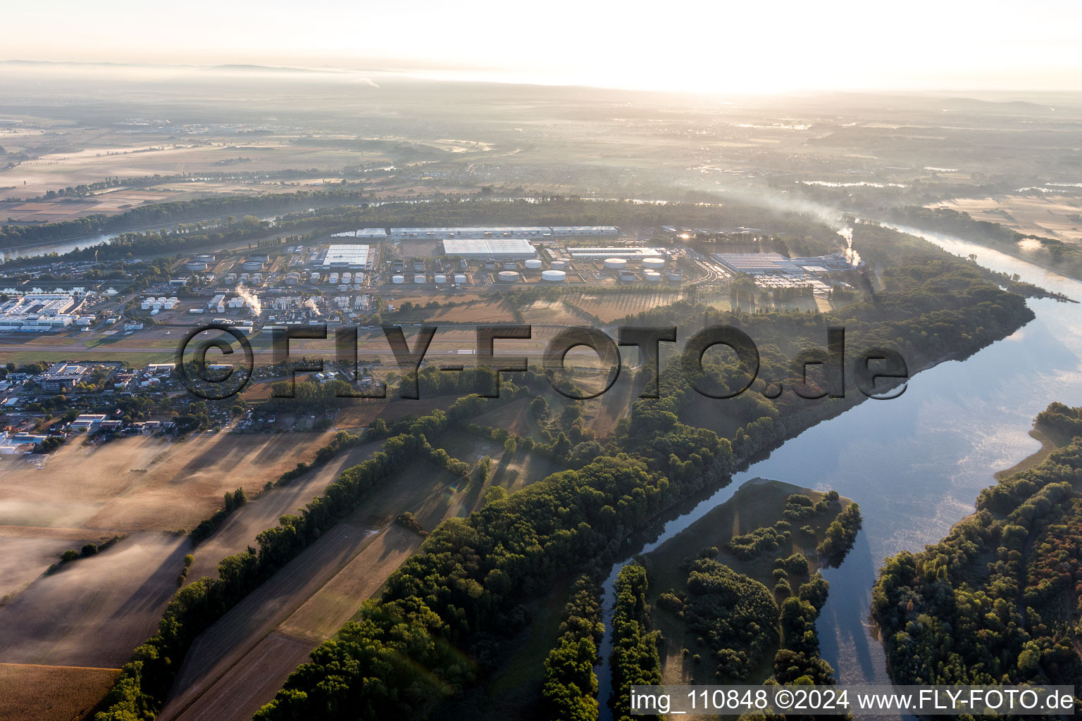 Airport in Speyer in the state Rhineland-Palatinate, Germany seen from above