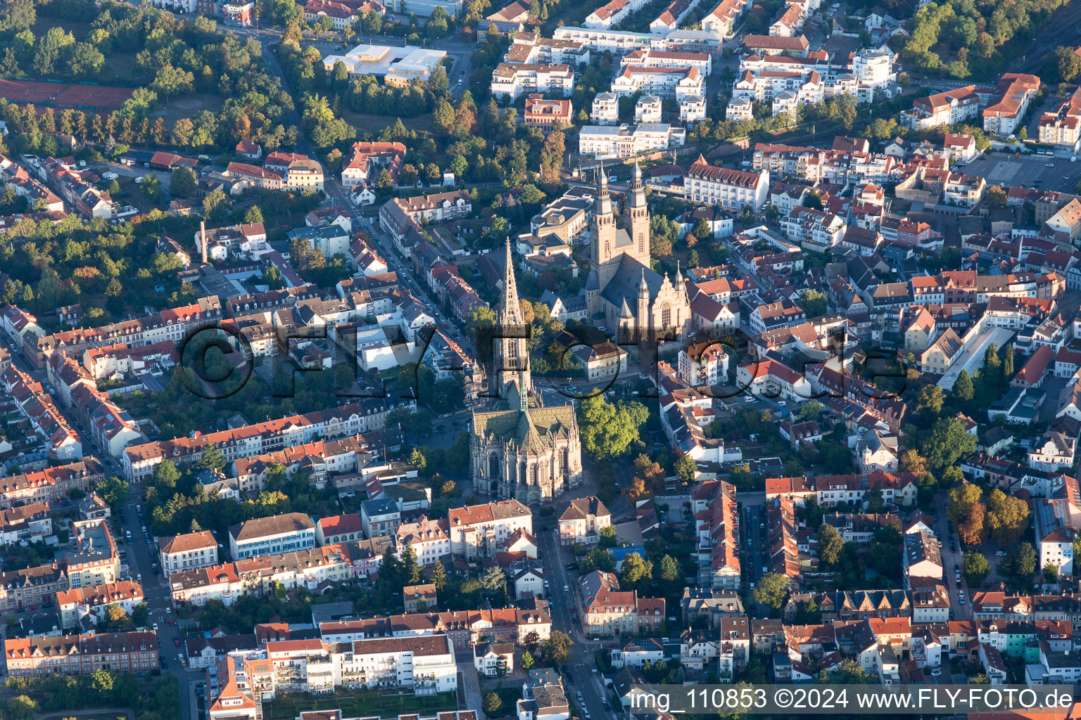 Drone image of Speyer in the state Rhineland-Palatinate, Germany