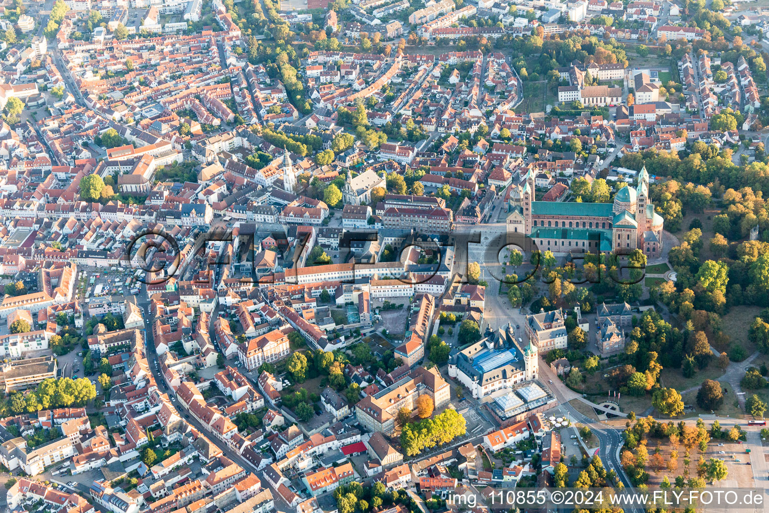 Speyer in the state Rhineland-Palatinate, Germany from the drone perspective