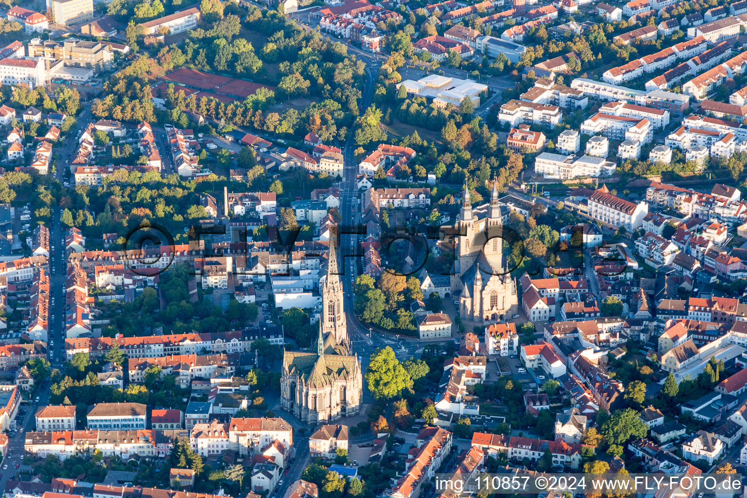 Speyer in the state Rhineland-Palatinate, Germany seen from a drone