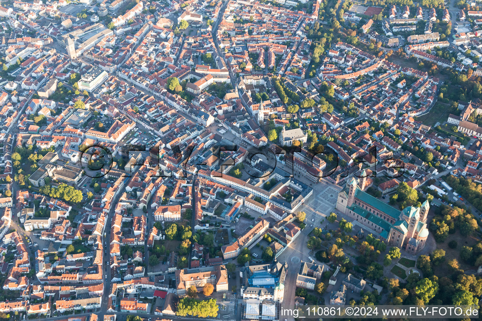 Aerial photograpy of Speyer in the state Rhineland-Palatinate, Germany