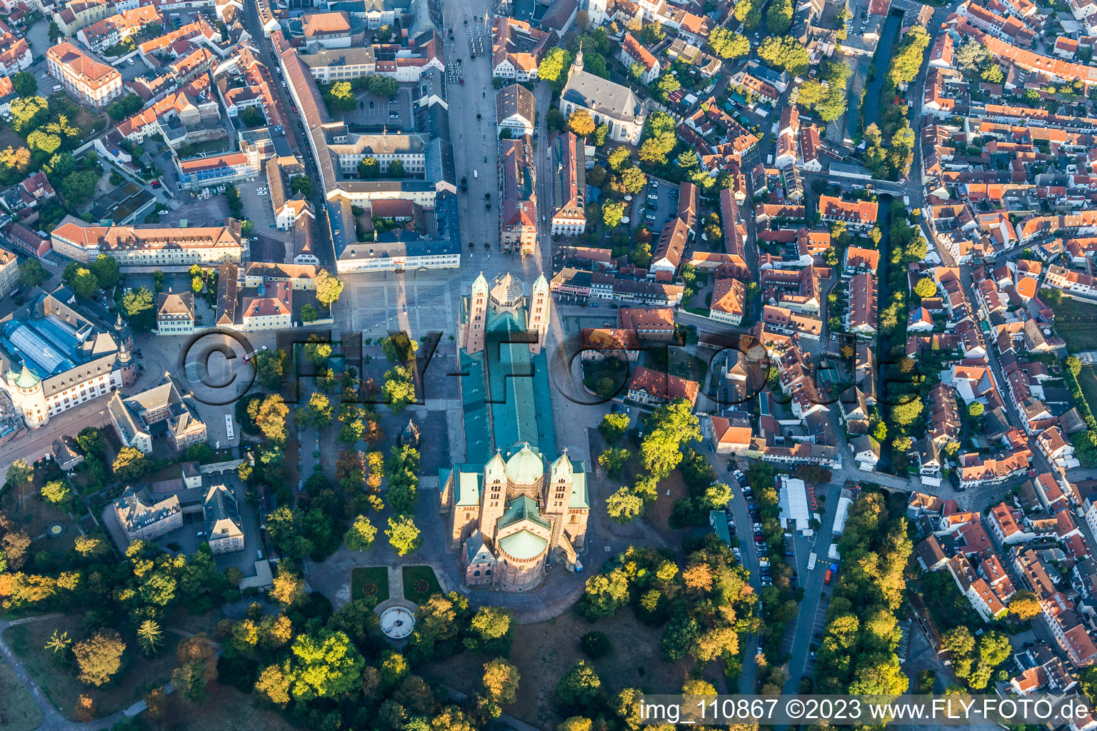 Speyer in the state Rhineland-Palatinate, Germany from above
