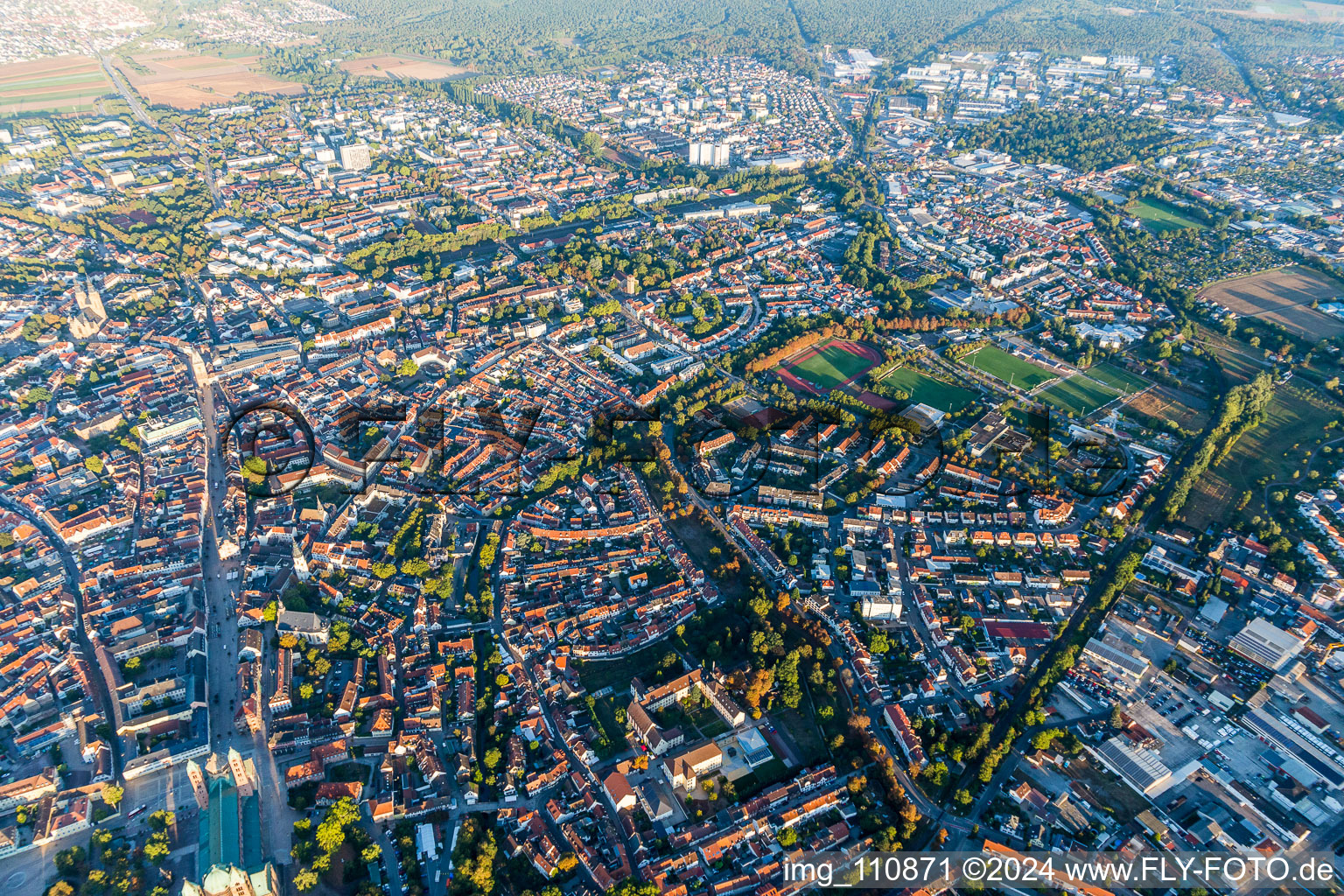 Speyer in the state Rhineland-Palatinate, Germany from the plane