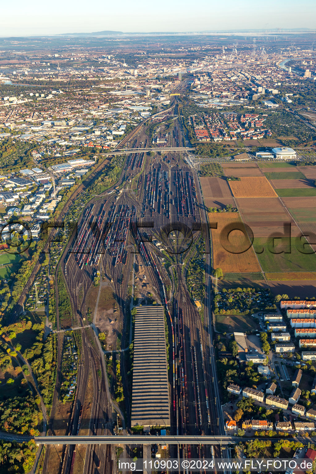 Marshalling yard in the district Rheinau in Mannheim in the state Baden-Wuerttemberg, Germany