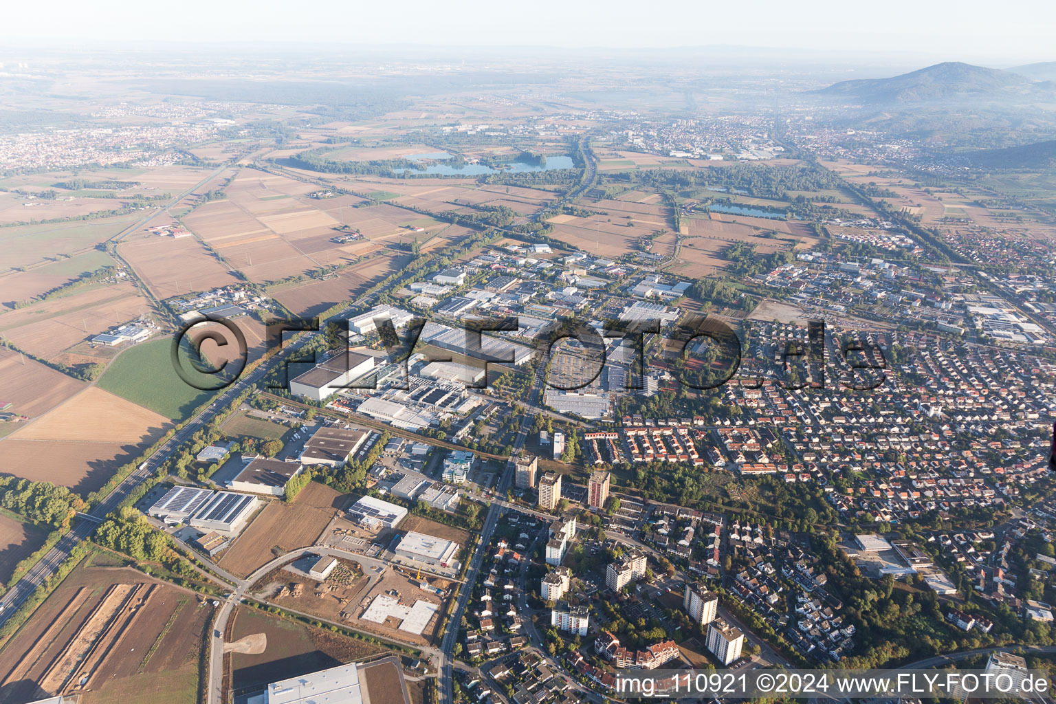 Aerial photograpy of Heppenheim in the state Hesse, Germany