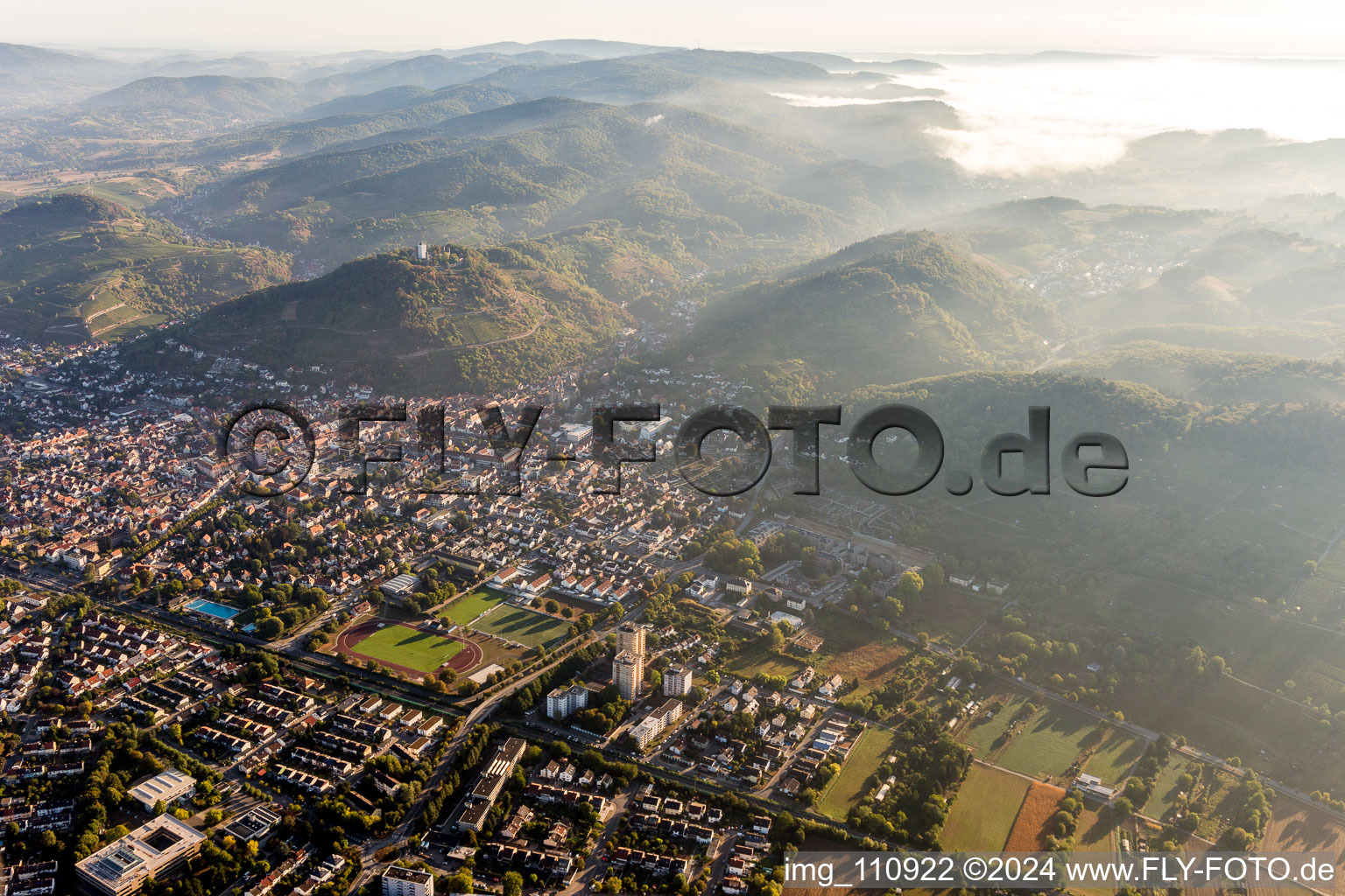 Heppenheim in Heppenheim an der Bergstrasse in the state Hesse, Germany from above