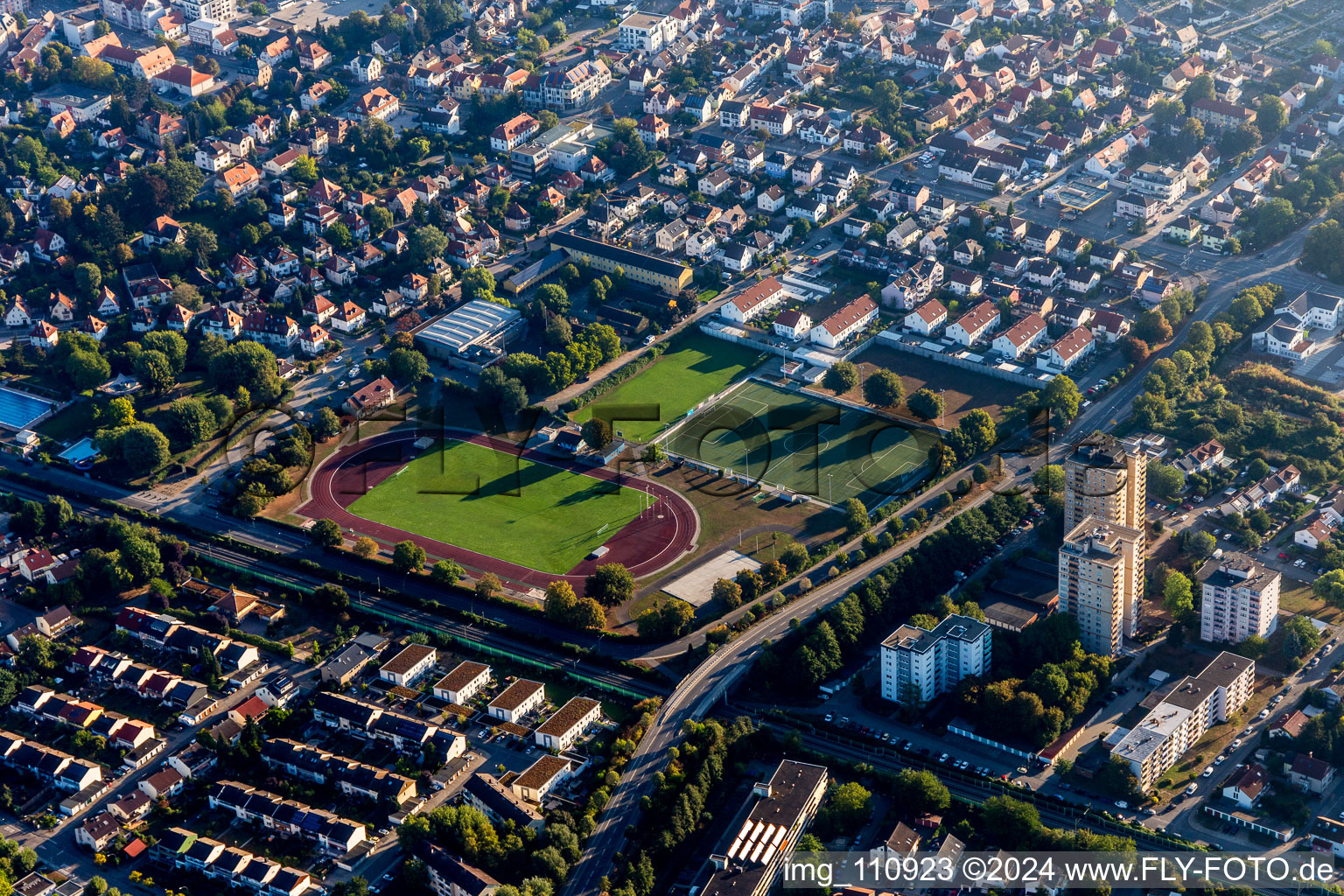 Heppenheim in the state Hesse, Germany from above