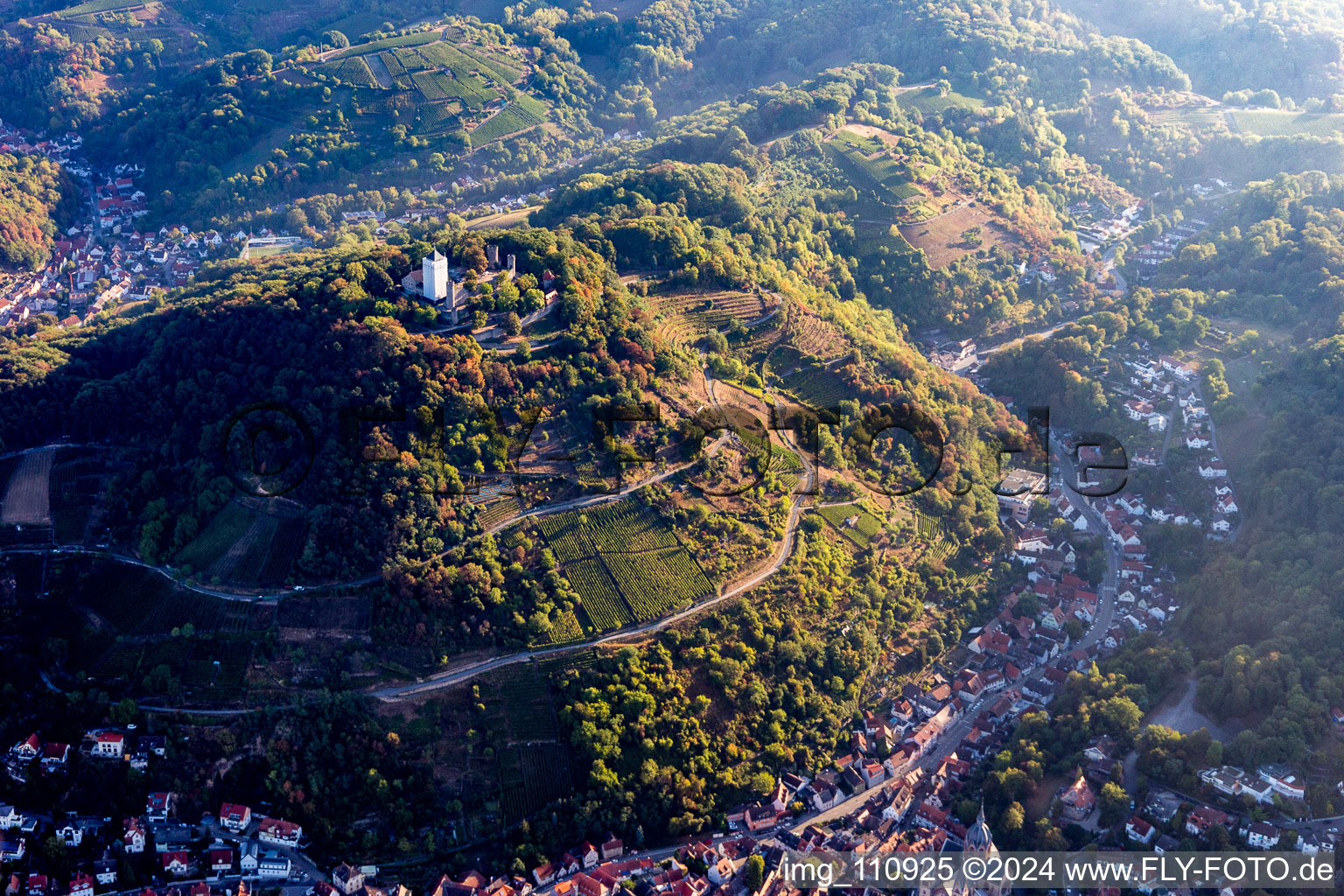 Heppenheim in the state Hesse, Germany seen from above