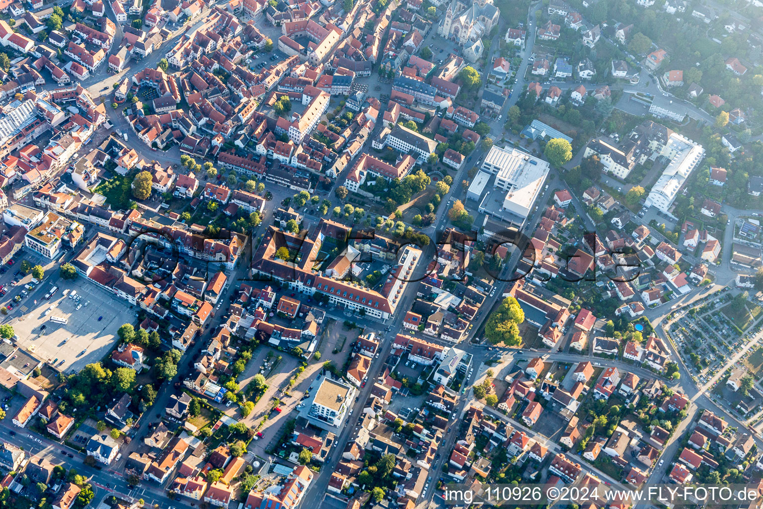 Heppenheim in the state Hesse, Germany from the plane