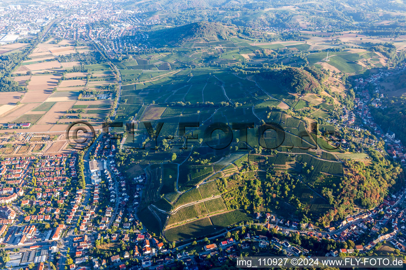 Bird's eye view of Heppenheim in the state Hesse, Germany