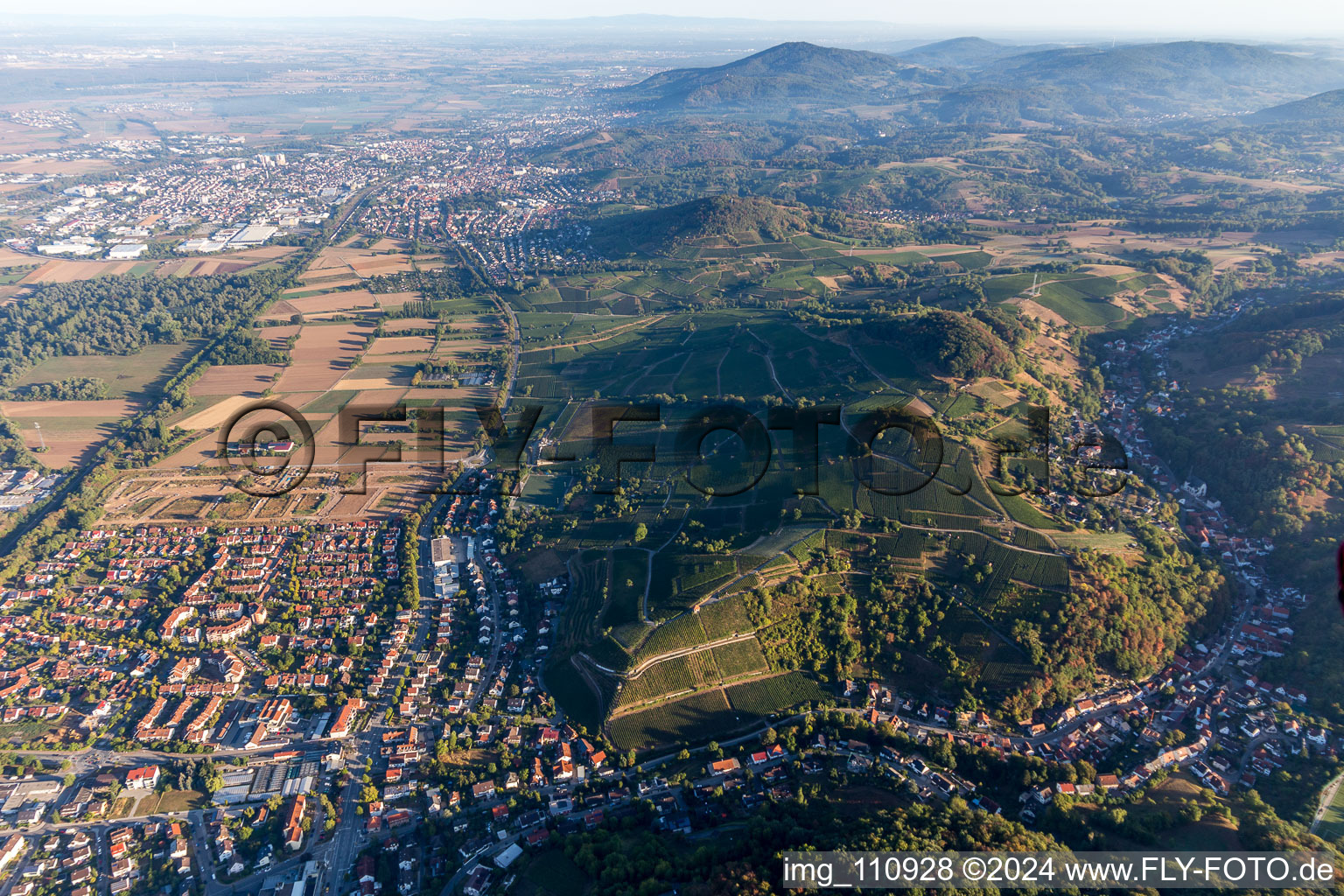 Heppenheim in the state Hesse, Germany viewn from the air