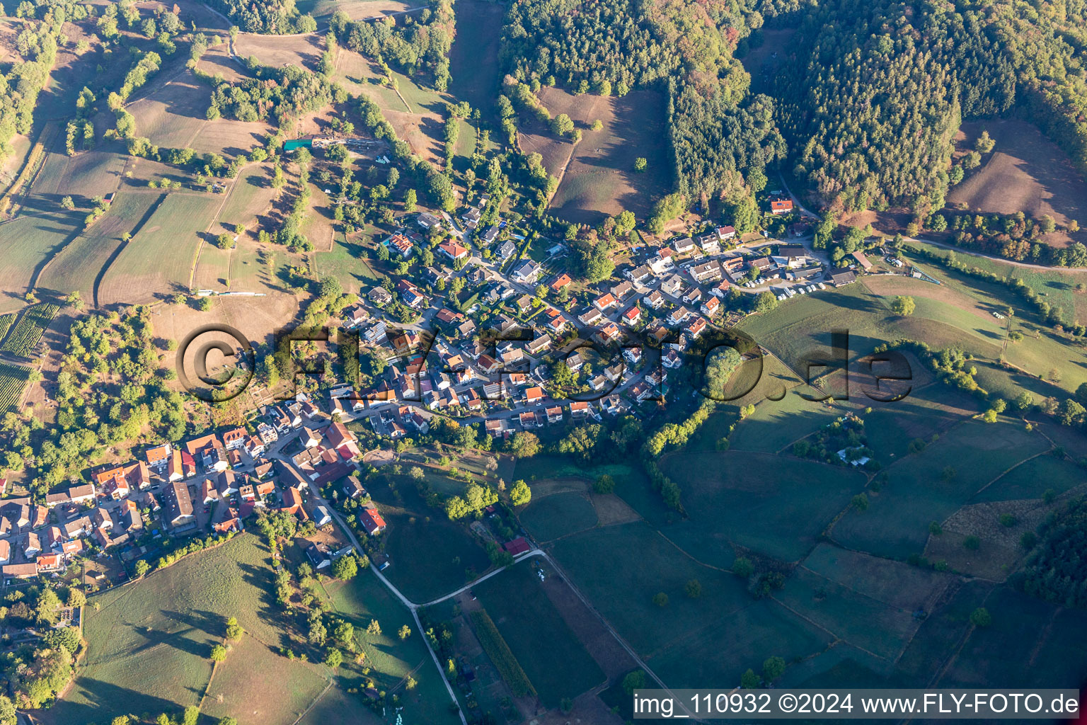 Gronau in the state Hesse, Germany from above